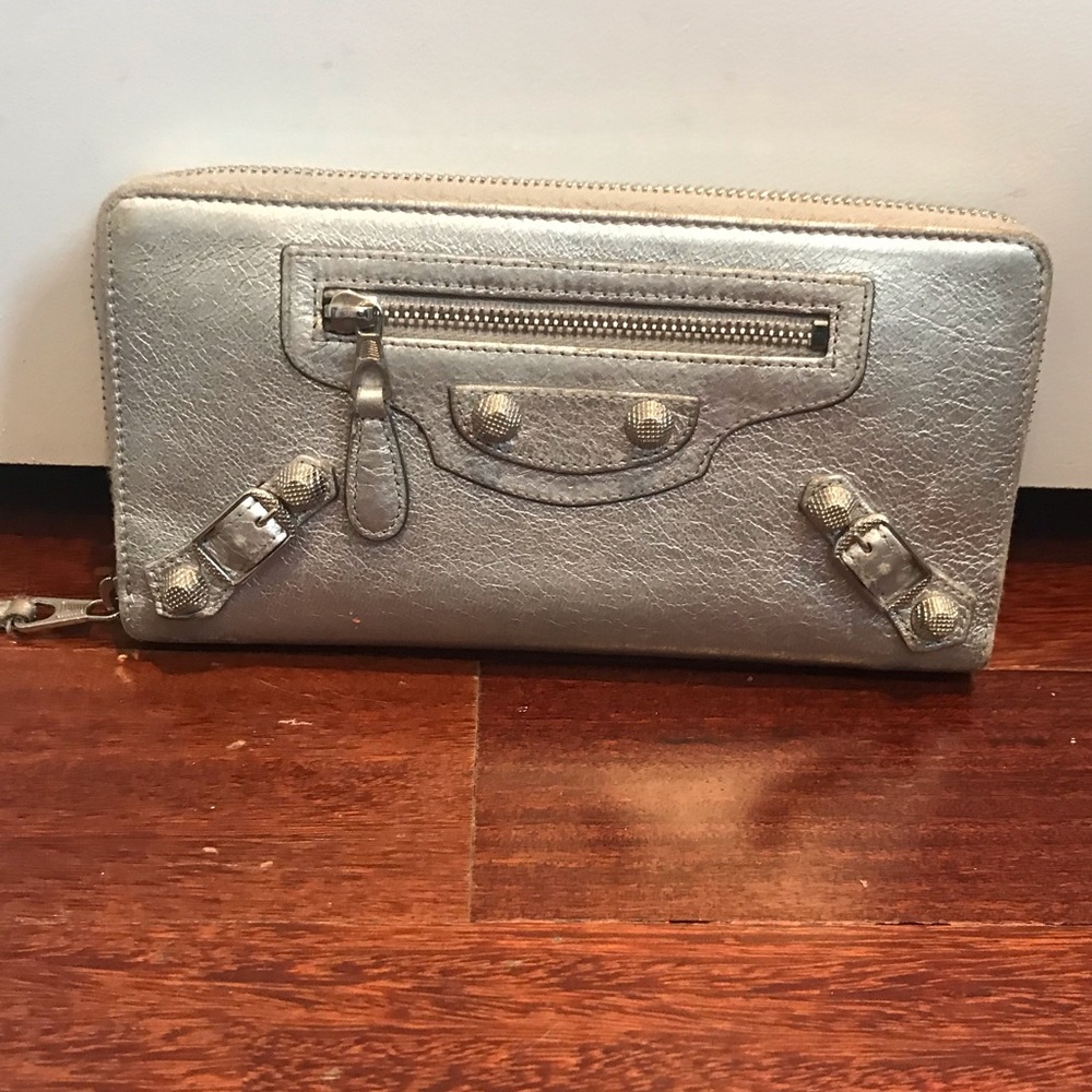 balenciaga continental zip around wallet used